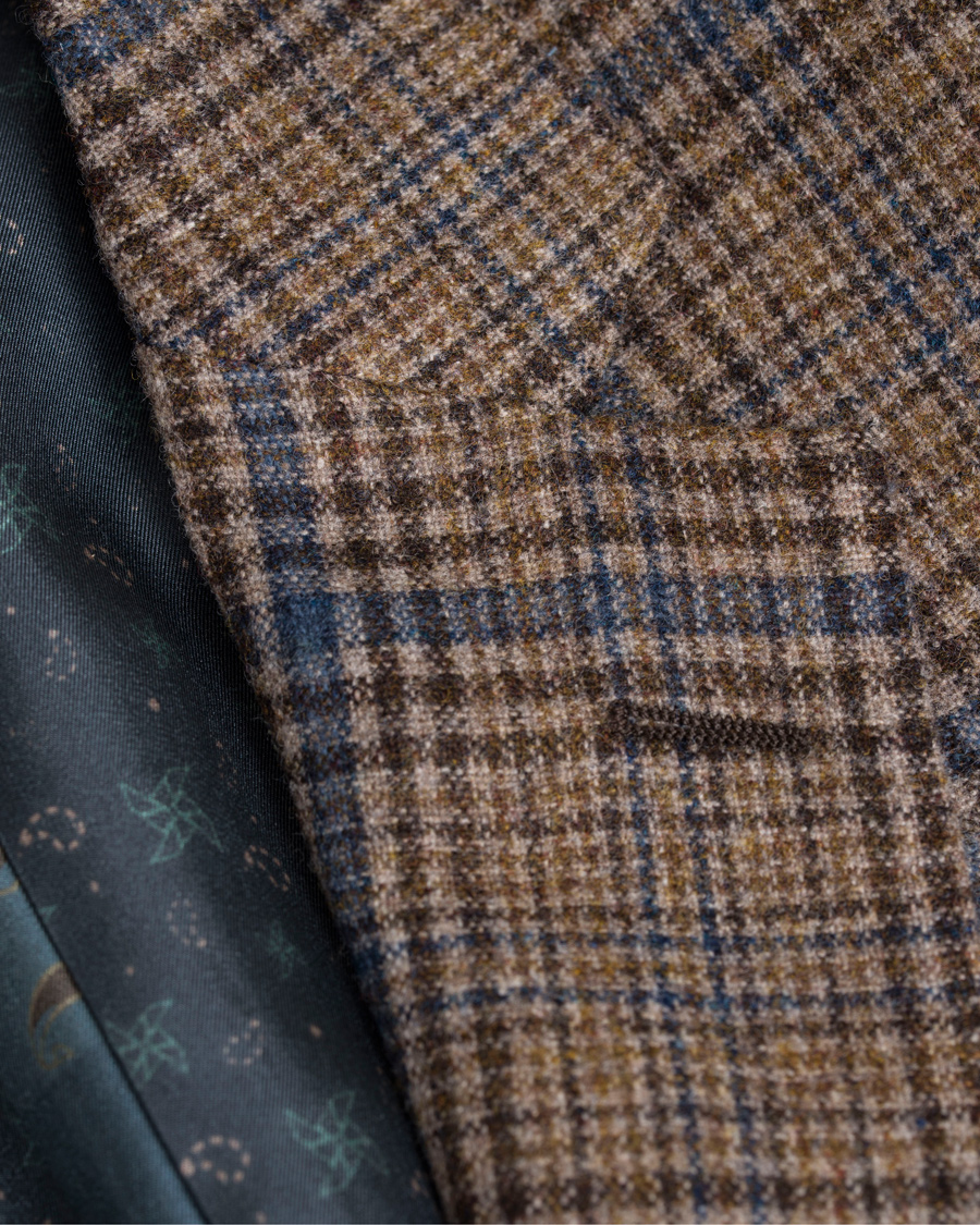 Heren | Blazers | Etro | Slim Fit Wool Check Blazer Medium Brown/Navy