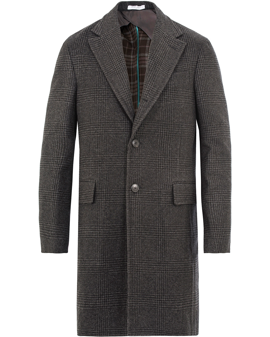 Homme | Manteaux Et Vestes | Boglioli | Glen Plaid Silk Coat Dark Grey