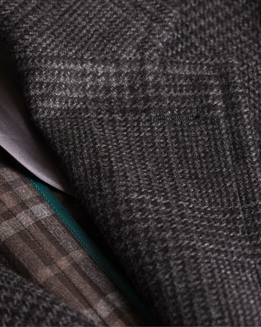 Homme | Manteaux Et Vestes | Boglioli | Glen Plaid Silk Coat Dark Grey