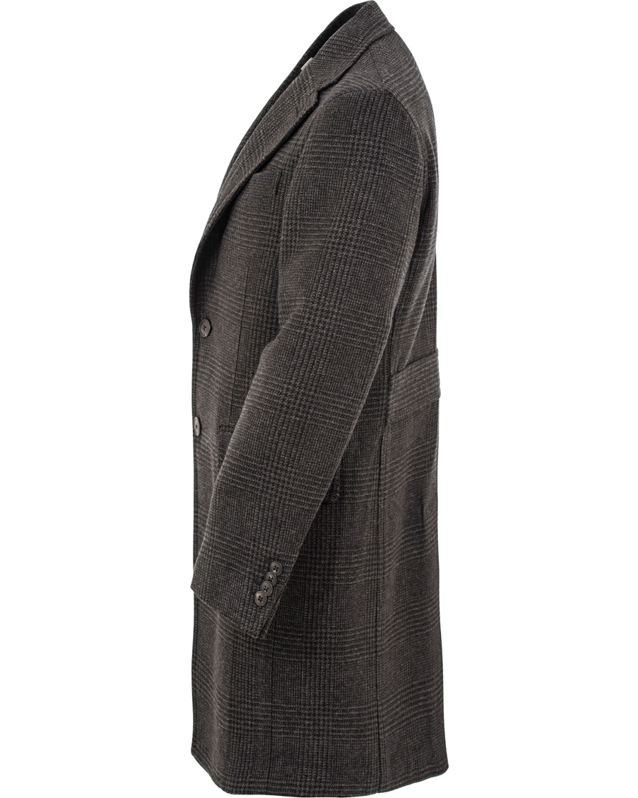 Homme | Manteaux Et Vestes | Boglioli | Glen Plaid Silk Coat Dark Grey
