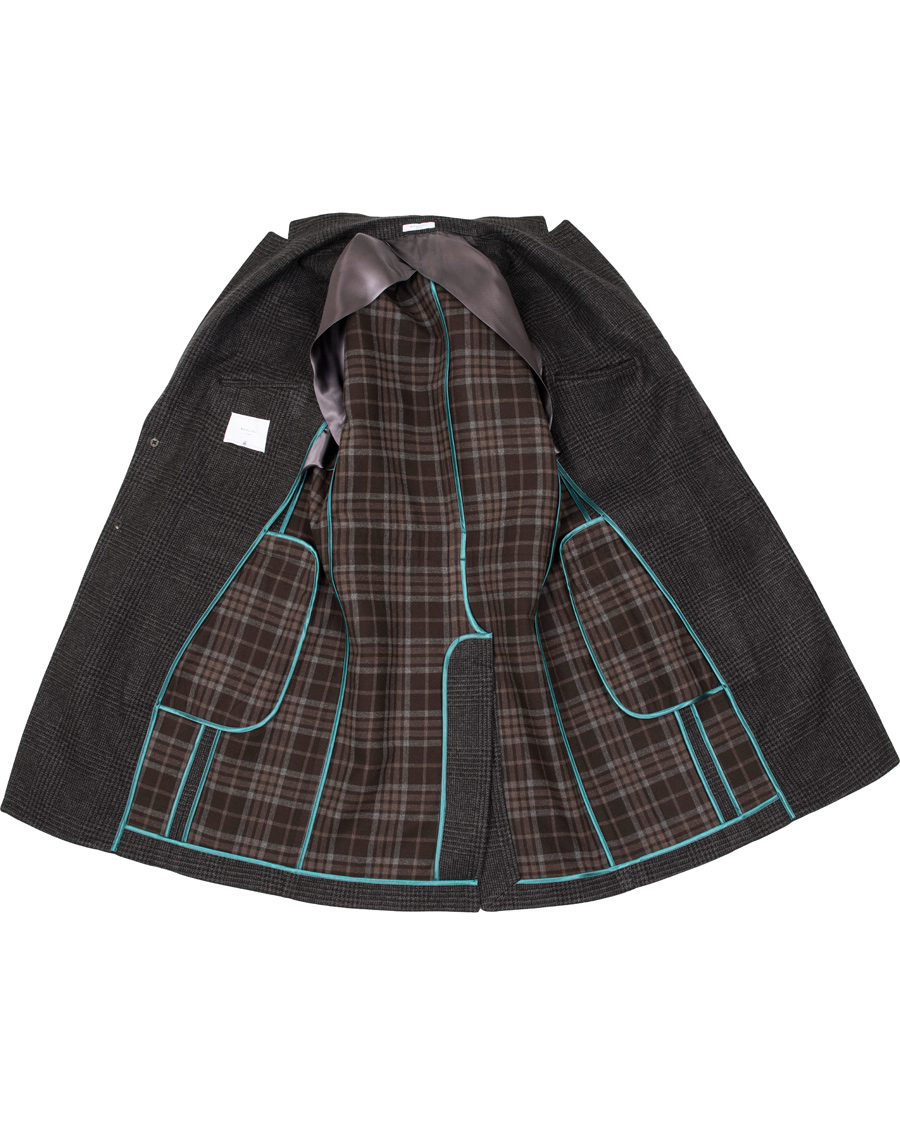 Homme | Manteaux Et Vestes | Boglioli | Glen Plaid Silk Coat Dark Grey