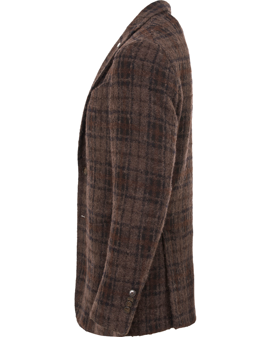 Heren | Blazers | L.B.M. 1911 | Jack Regular Wool Bouclé Check Blazer Dark Brown