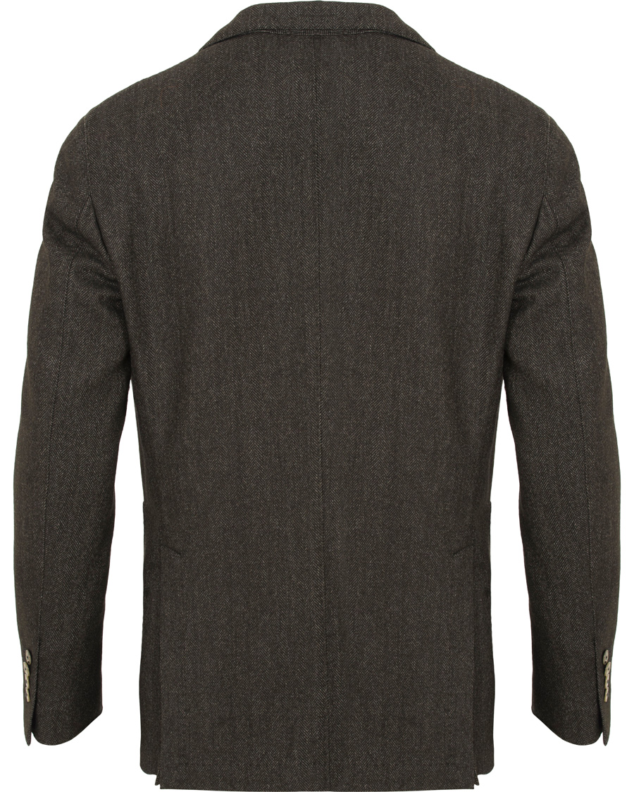 Homme | Blazers | L.B.M. 1911 | Jack Regular Herringbone Jersey Blazer Dark Green