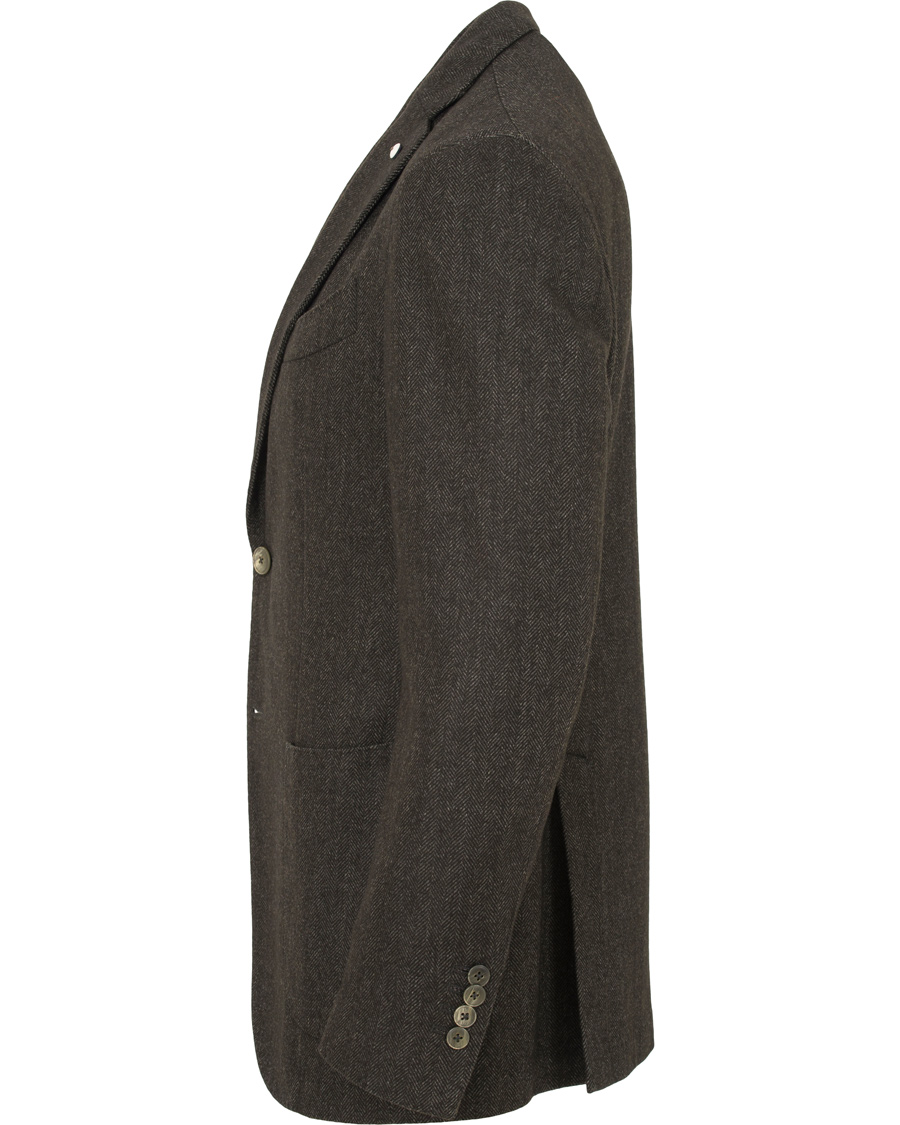 Homme | Blazers | L.B.M. 1911 | Jack Regular Herringbone Jersey Blazer Dark Green