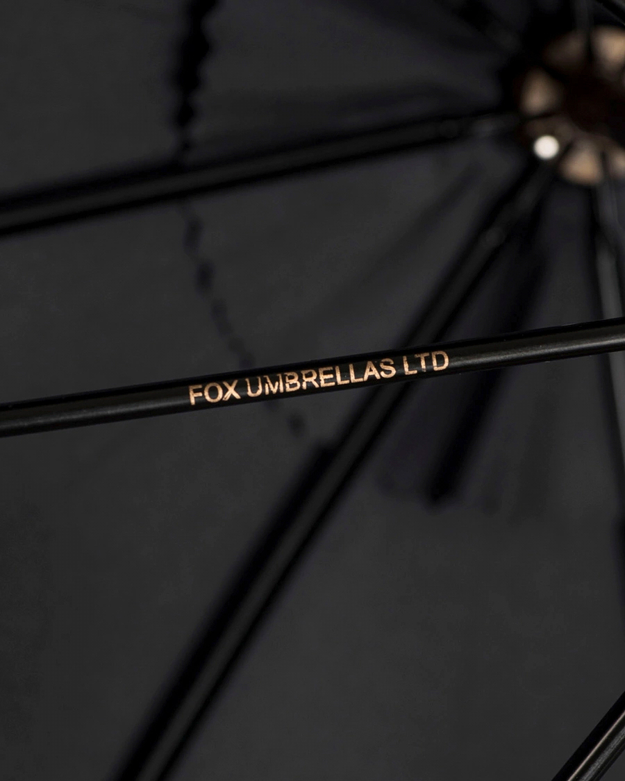 Heren | Paraplu's | Fox Umbrellas | Polished Cherrywood Solid Umbrella Black