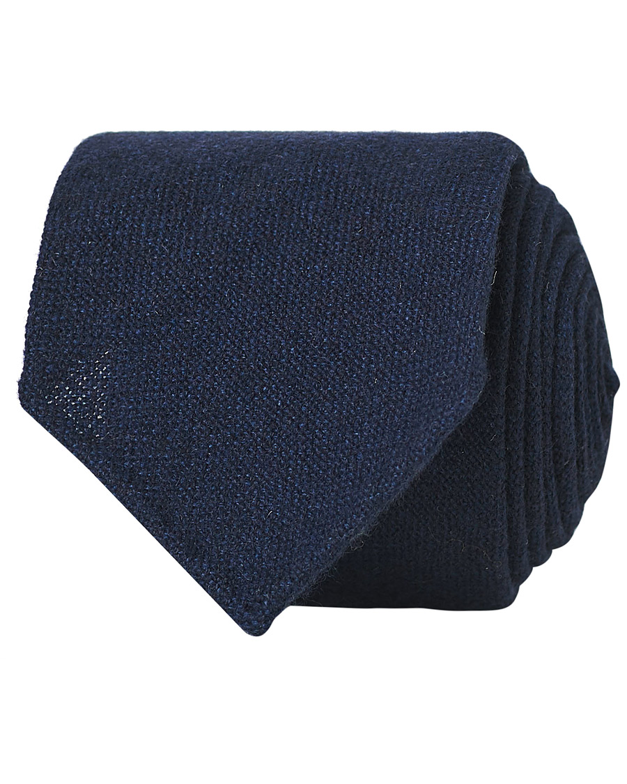 Homme | Drake's Cashmere 8 cm Tie Navy | Drake's | Cashmere 8 cm Tie Navy