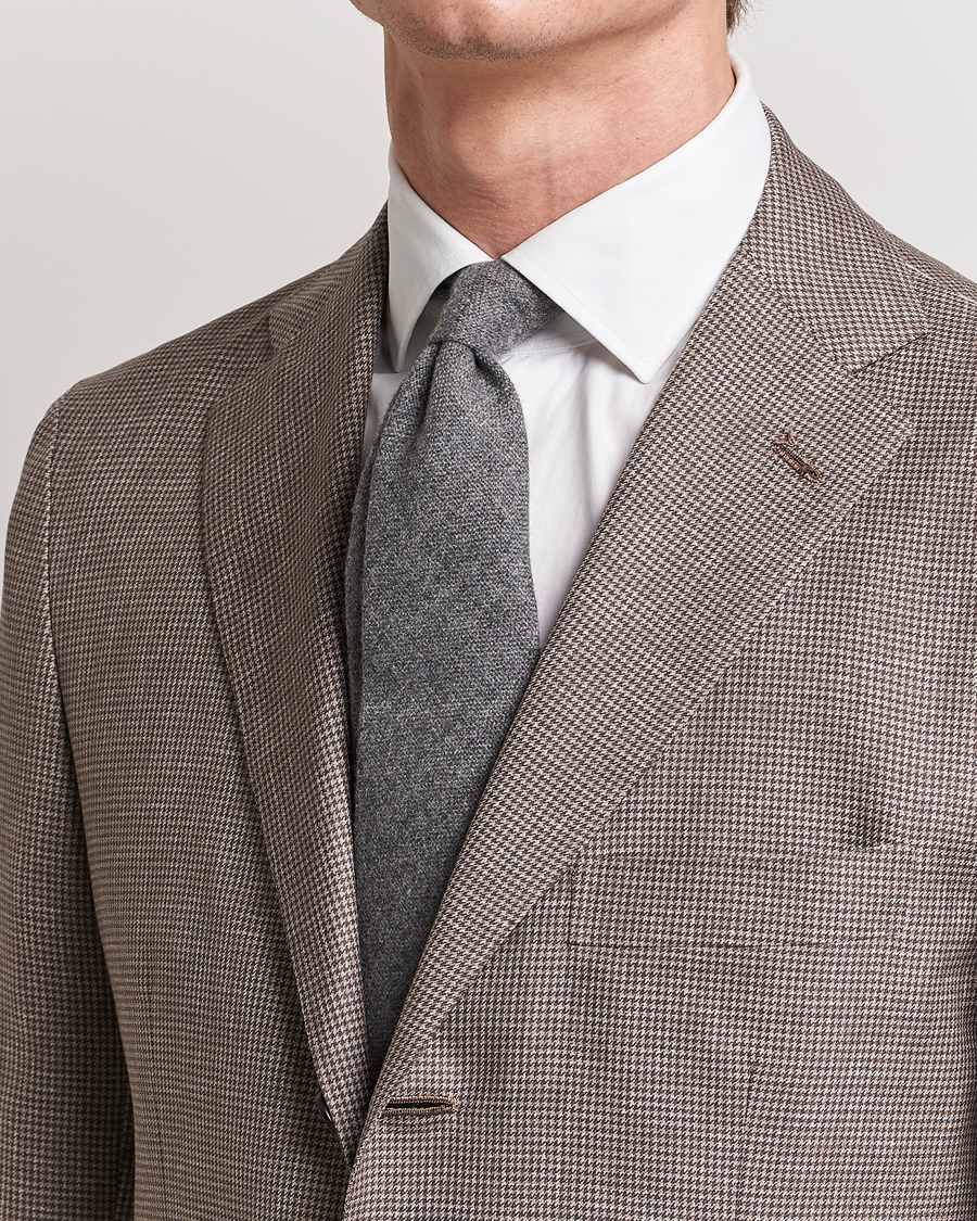 Homme | Drake's Cashmere 8 cm Tie Light Grey | Drake's | Cashmere 8 cm Tie Light Grey