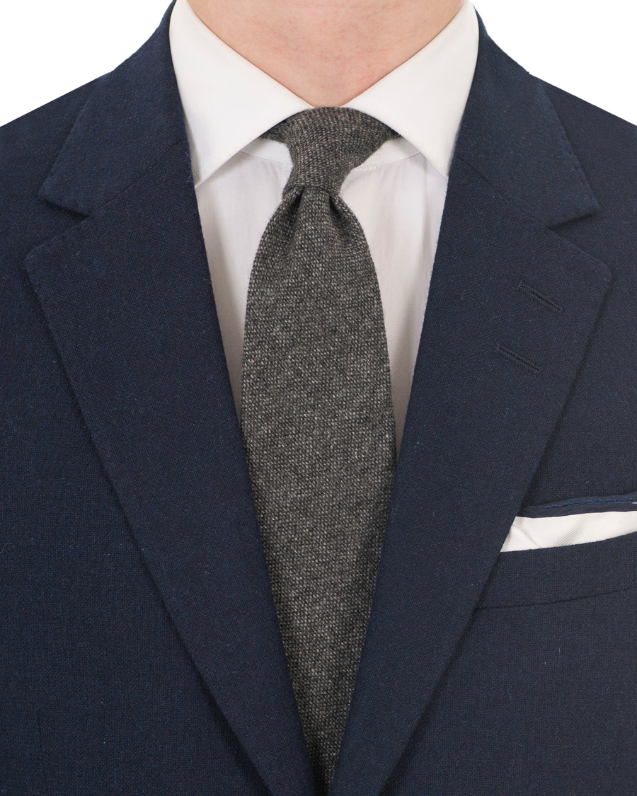 Homme | Drake's Cashmere 8 cm Tie Grey | Drake's | Cashmere 8 cm Tie Grey