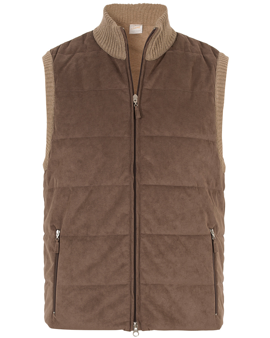 Homme | Manteaux Et Vestes | Gran Sasso | Wool/Suede Vest Brown