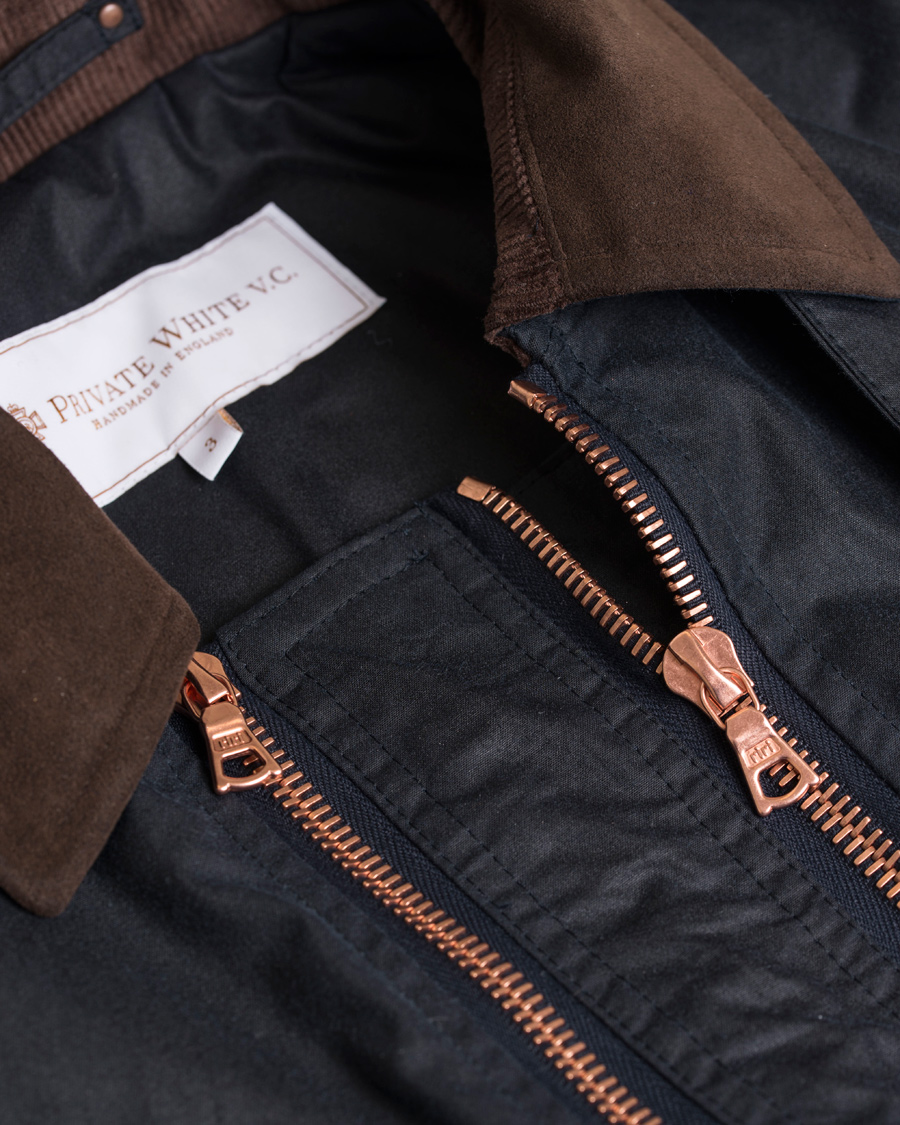 Homme | Manteaux Et Vestes | Private White V.C. | Waxed Twin Track Jacket Navy