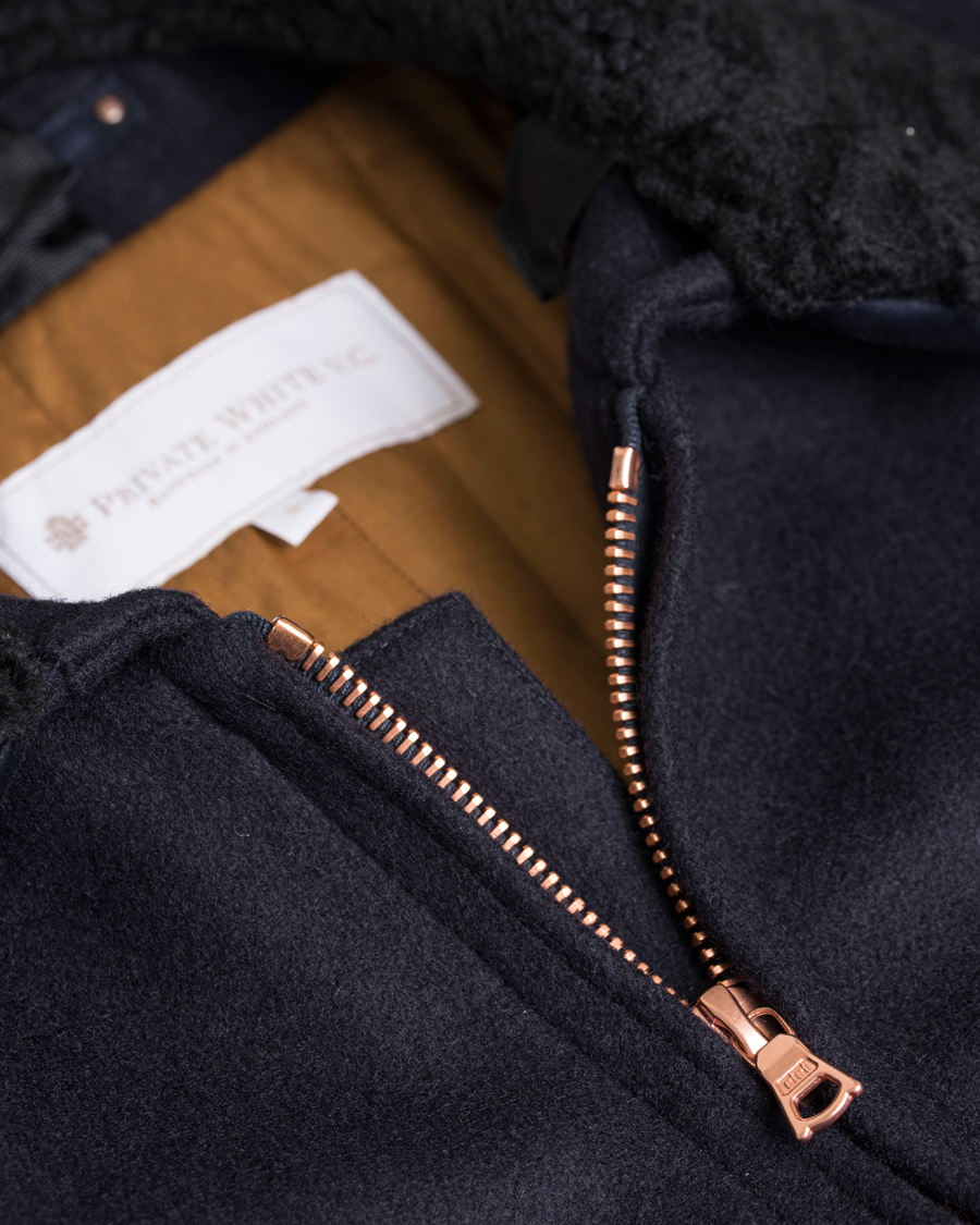 Homme | Manteaux Et Vestes | Private White V.C. | Pilot's Bomber Wool Jacket Navy
