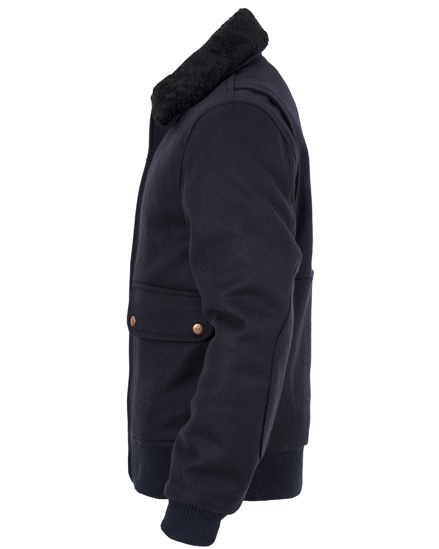 Homme | Manteaux Et Vestes | Private White V.C. | Pilot's Bomber Wool Jacket Navy