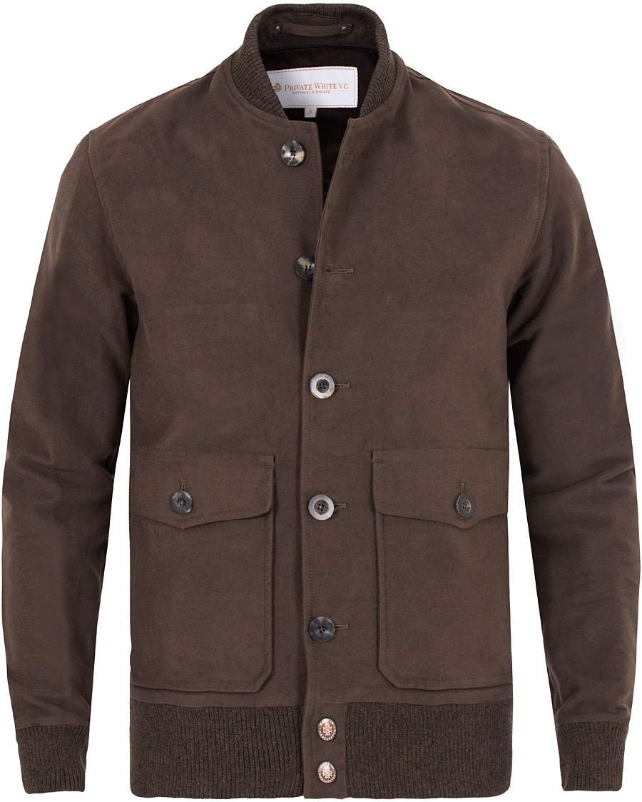Homme | Manteaux Et Vestes | Private White V.C. | Moleskin Bomber Chocolate