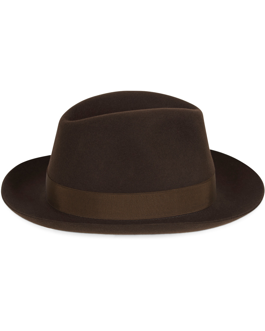 Homme | Borsalino Fedora Felt Hat Medium Brim Folco Dark Brown | Borsalino | Fedora Felt Hat Medium Brim Folco Dark Brown