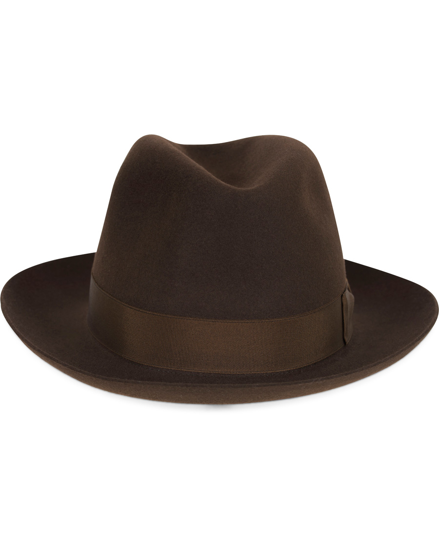 Homme | Borsalino Fedora Felt Hat Medium Brim Folco Dark Brown | Borsalino | Fedora Felt Hat Medium Brim Folco Dark Brown