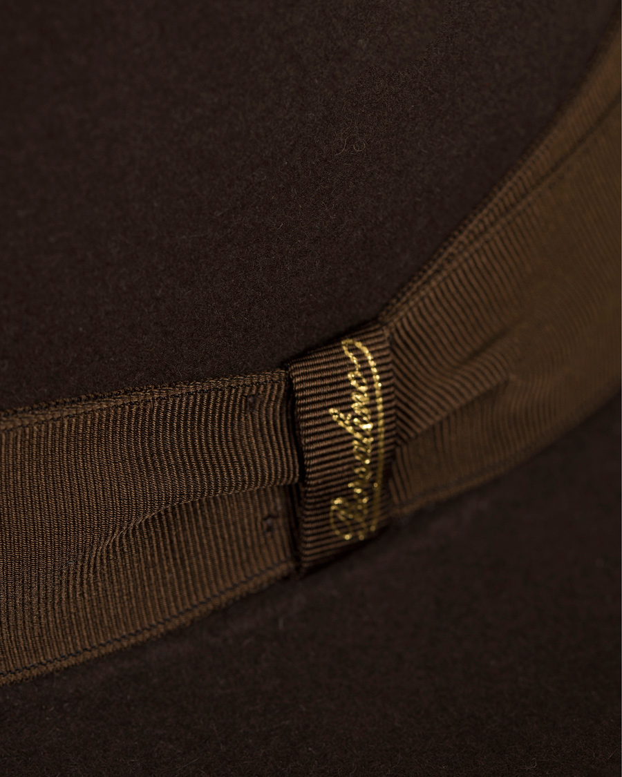 Homme | Borsalino Fedora Felt Hat Medium Brim Folco Dark Brown | Borsalino | Fedora Felt Hat Medium Brim Folco Dark Brown