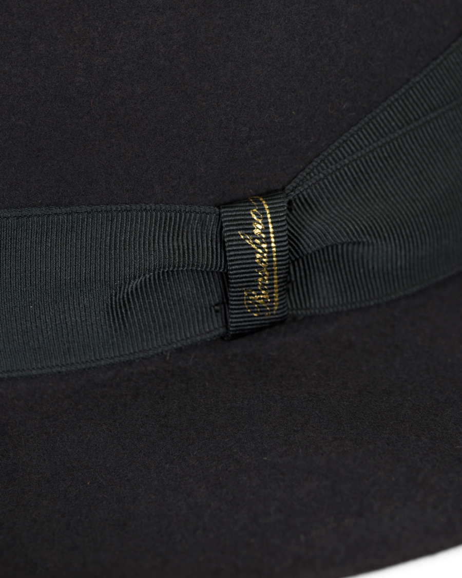 Homme | Borsalino Fedora Felt Hat Medium Brim Tritone Dark Grey | Borsalino | Fedora Felt Hat Medium Brim Tritone Dark Grey