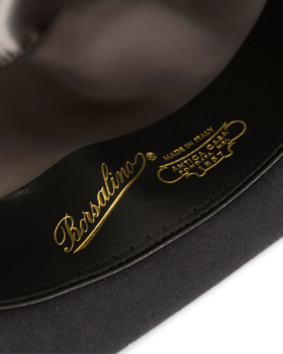 Homme | Borsalino Fedora Felt Hat Medium Brim Tritone Dark Grey | Borsalino | Fedora Felt Hat Medium Brim Tritone Dark Grey