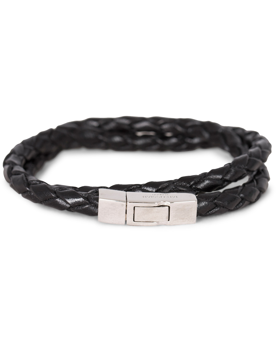Heren | Tateossian Scoubidou Double Leather Bracelet Black | Tateossian | Scoubidou Double Leather Bracelet Black