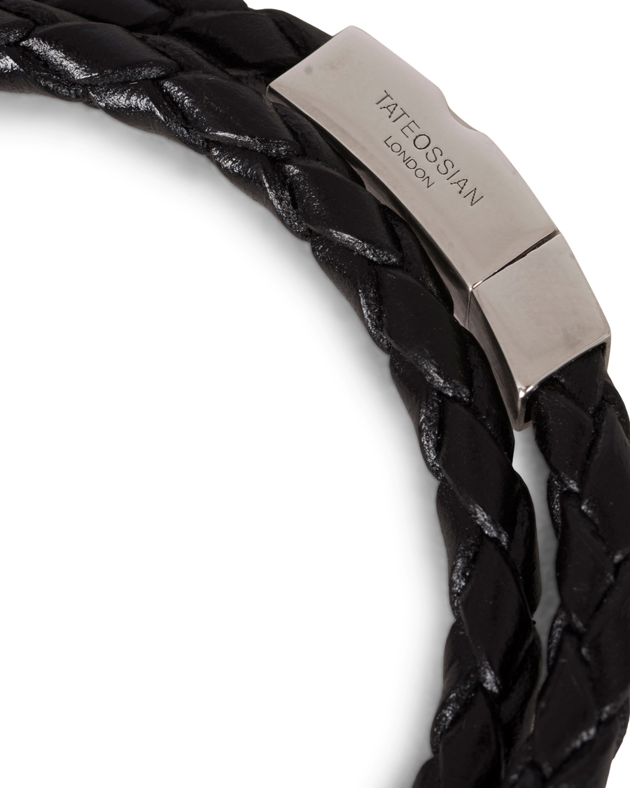 Heren | Tateossian Scoubidou Double Leather Bracelet Black | Tateossian | Scoubidou Double Leather Bracelet Black