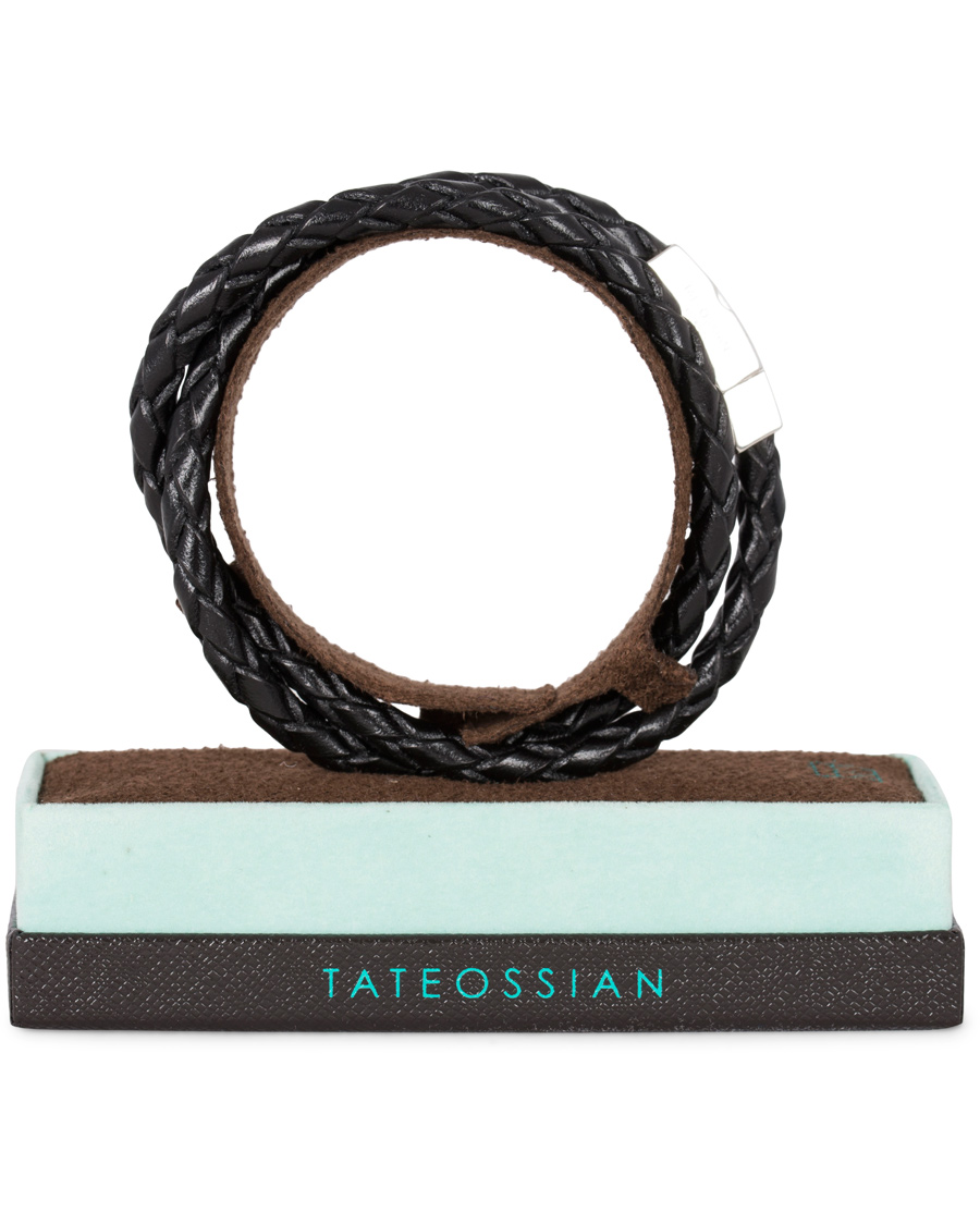 Heren | Tateossian Scoubidou Double Leather Bracelet Black | Tateossian | Scoubidou Double Leather Bracelet Black