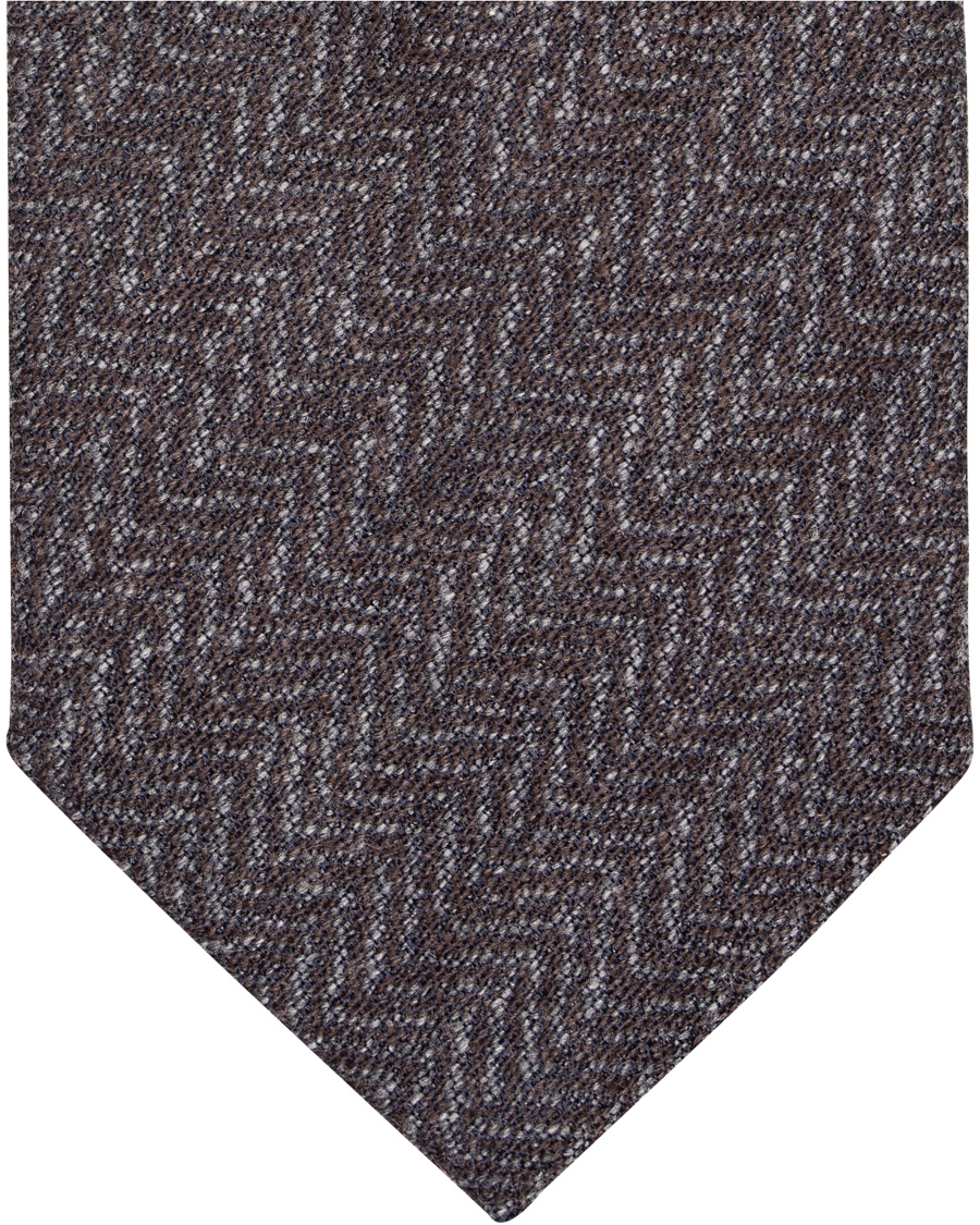 Homme | Amanda Christensen Wool/Silk/Cashmere Herringbone 7,5cm Tie Brown | Amanda Christensen | Wool/Silk/Cashmere Herringbone 7,5cm Tie Brown