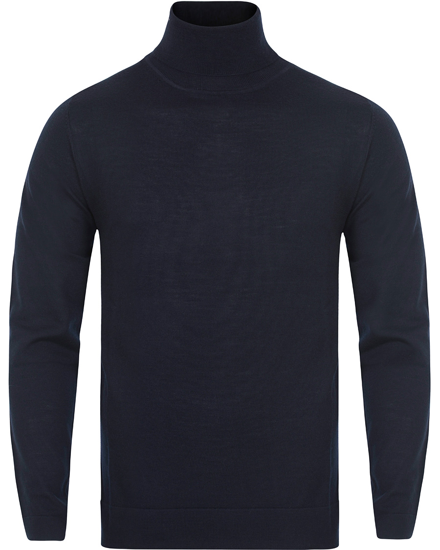 Heren | Truien | Filippa K | Fine Merino Rollerneck Navy