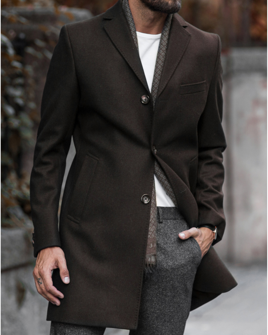 Homme | Manteaux Et Vestes | J.Lindeberg | Wolger Compact Melton Coat Brown