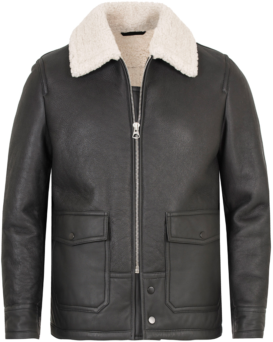 Homme | Manteaux Et Vestes | GANT Rugger | The Shearling Aviator Jacket Black