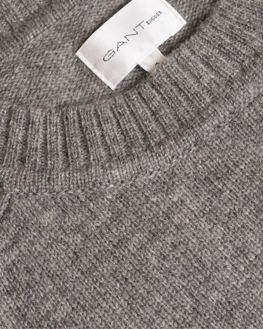 Heren | Truien | GANT Rugger | The Shetland Sweater Grey Melange