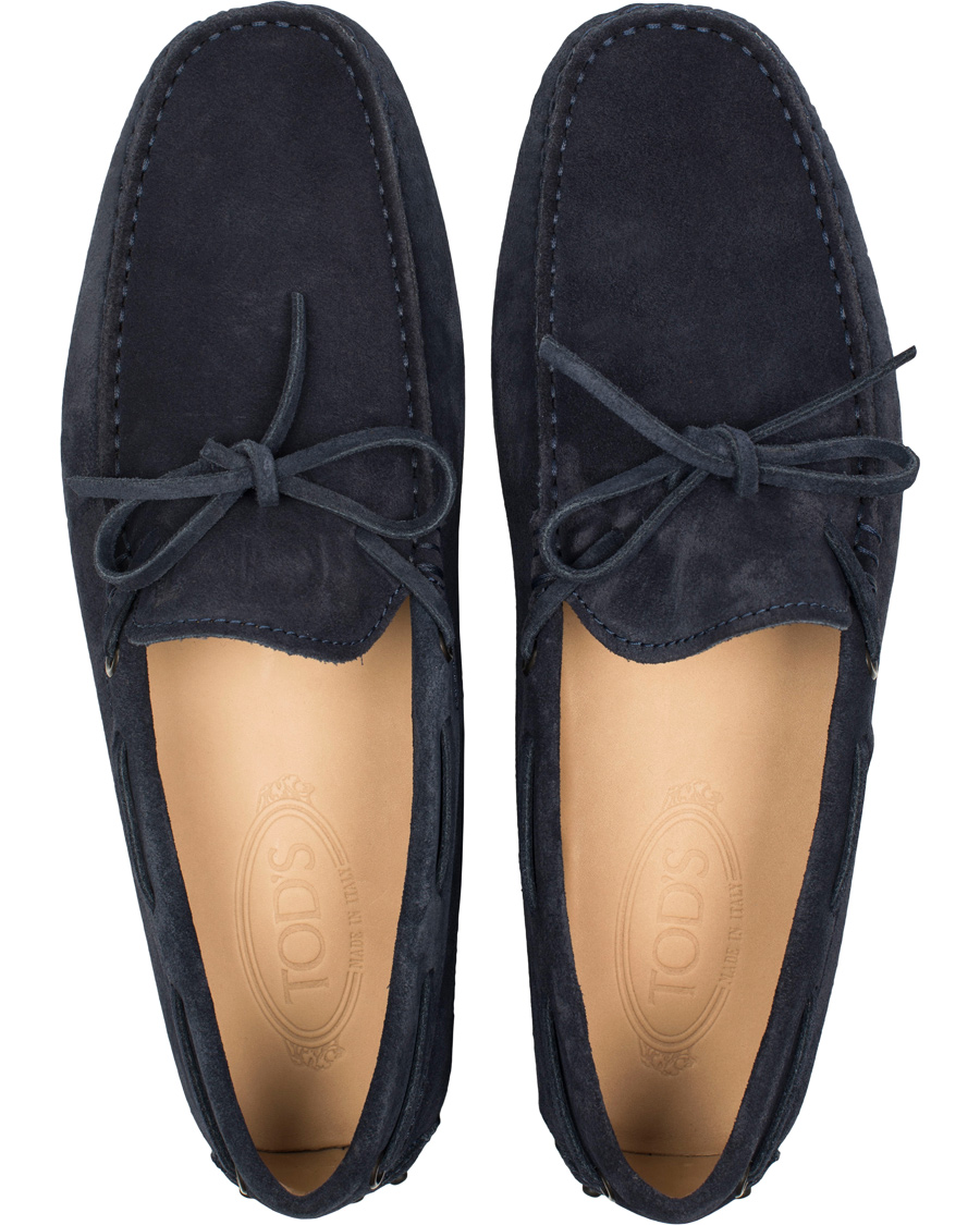 Homme | Tod's Laccetto Gommino Carshoe Navy Suede | Tod's | Laccetto Gommino Carshoe Navy Suede