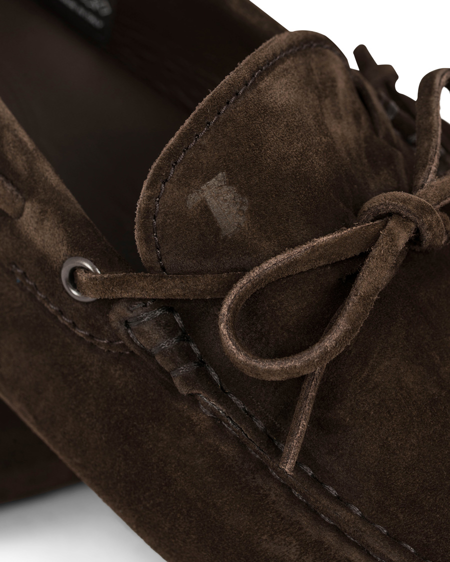 Homme | Tod's Laccetto Gommino Carshoe Dark Brown Suede | Tod's | Laccetto Gommino Carshoe Dark Brown Suede