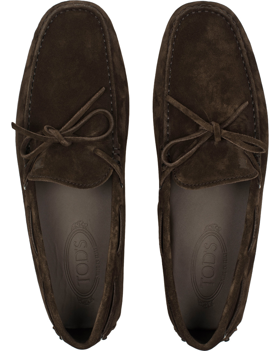 Homme | Tod's Laccetto Gommino Carshoe Dark Brown Suede | Tod's | Laccetto Gommino Carshoe Dark Brown Suede