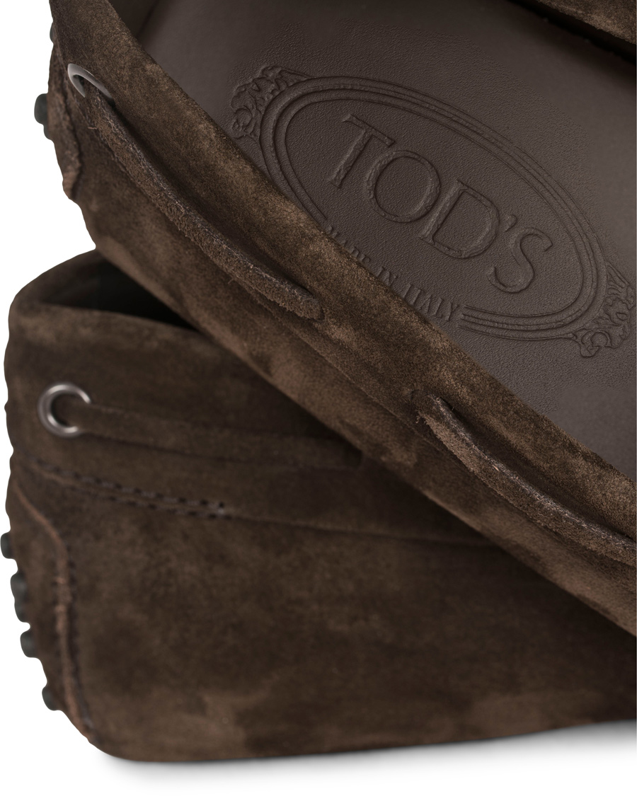 Homme | Tod's Laccetto Gommino Carshoe Dark Brown Suede | Tod's | Laccetto Gommino Carshoe Dark Brown Suede