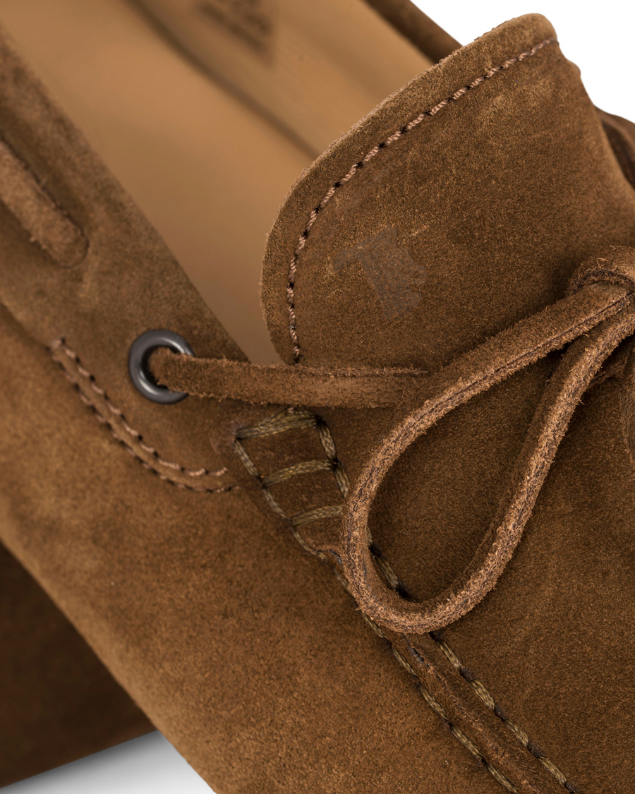 Homme | Tod's Laccetto Gommino Carshoe Light Brown Suede | Tod's | Laccetto Gommino Carshoe Light Brown Suede