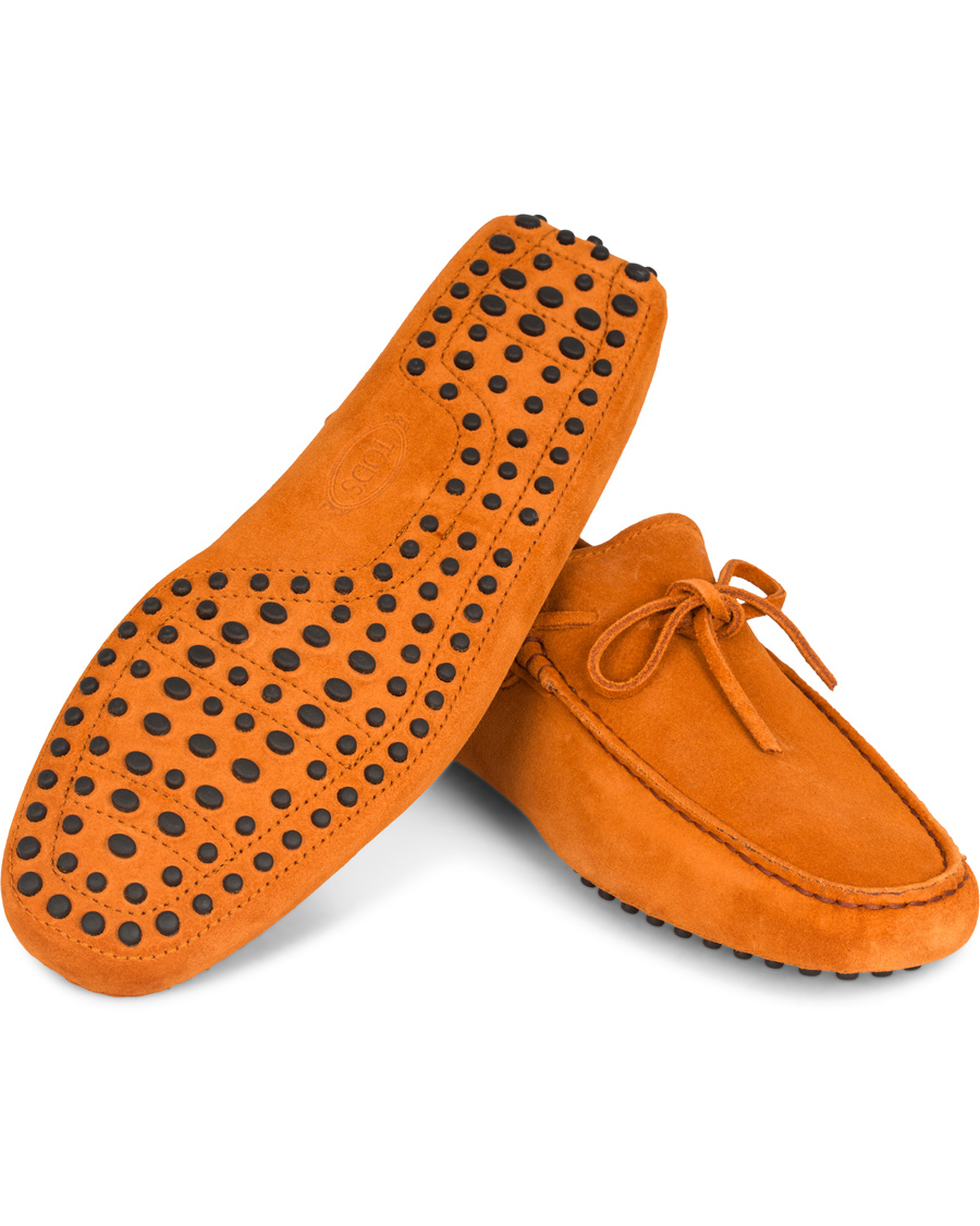 Homme | Tod's Laccetto Gommino Carshoe Orange Suede | Tod's | Laccetto Gommino Carshoe Orange Suede