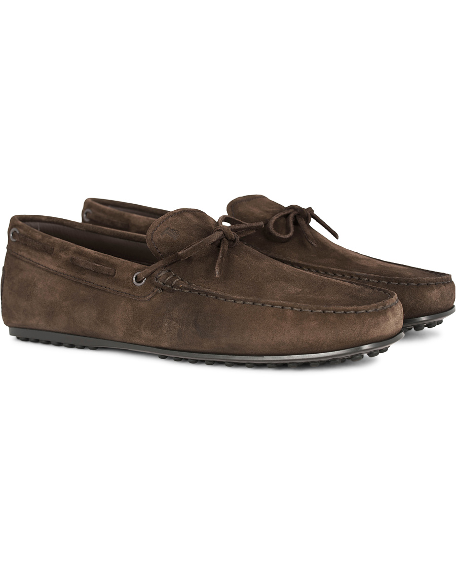 Homme | Tod's Laccetto City Carshoe Dark Brown Suede | Tod's | Laccetto City Carshoe Dark Brown Suede