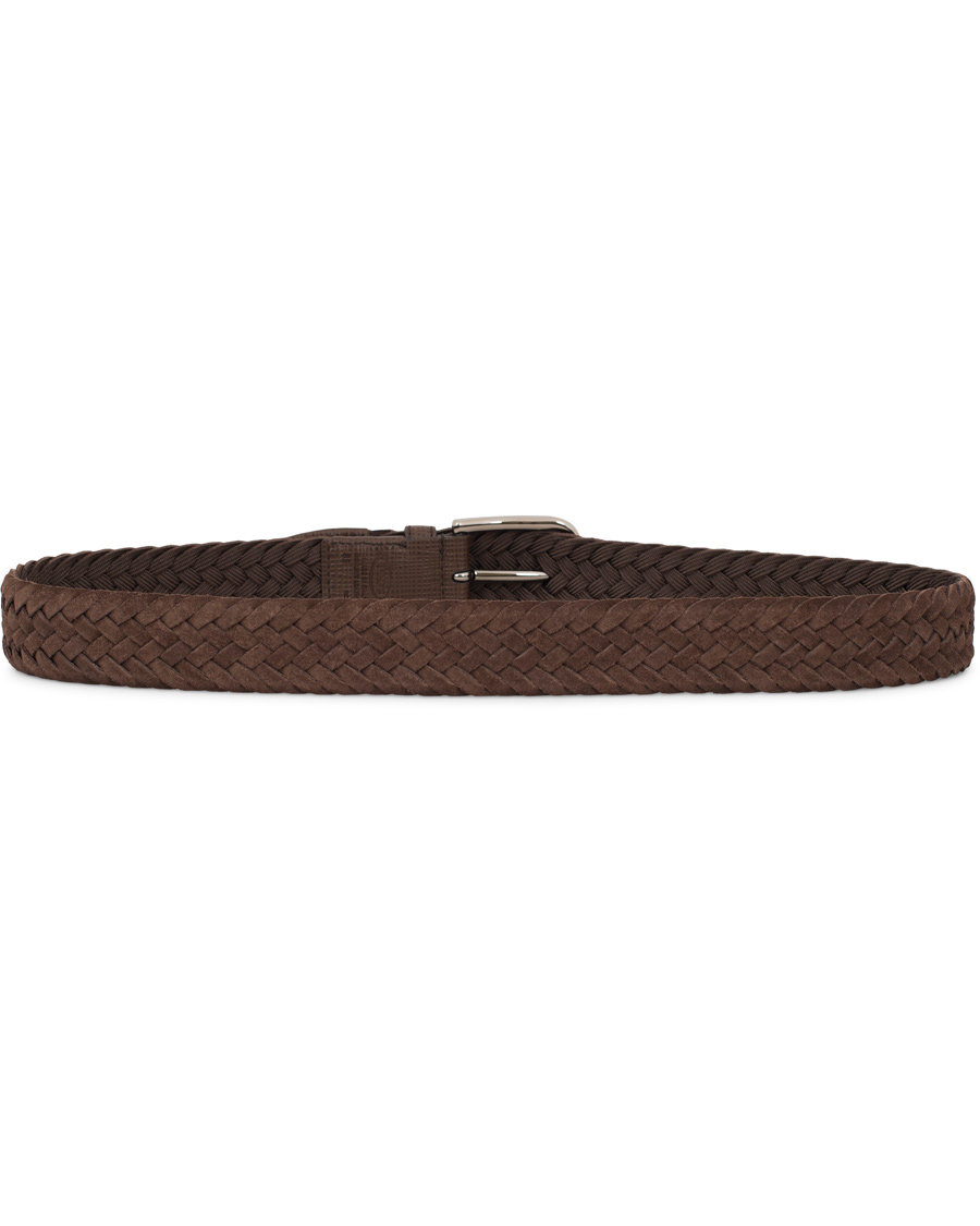 Homme | Tod's Intrecio Braided Suede 3,5 cm Belt Dark Brown | Tod's | Intrecio Braided Suede 3,5 cm Belt Dark Brown