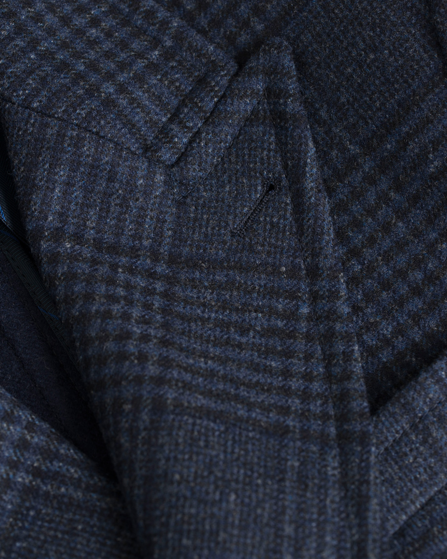 Heren | Jassen | Hackett | Double Face Check Wool Coat Navy