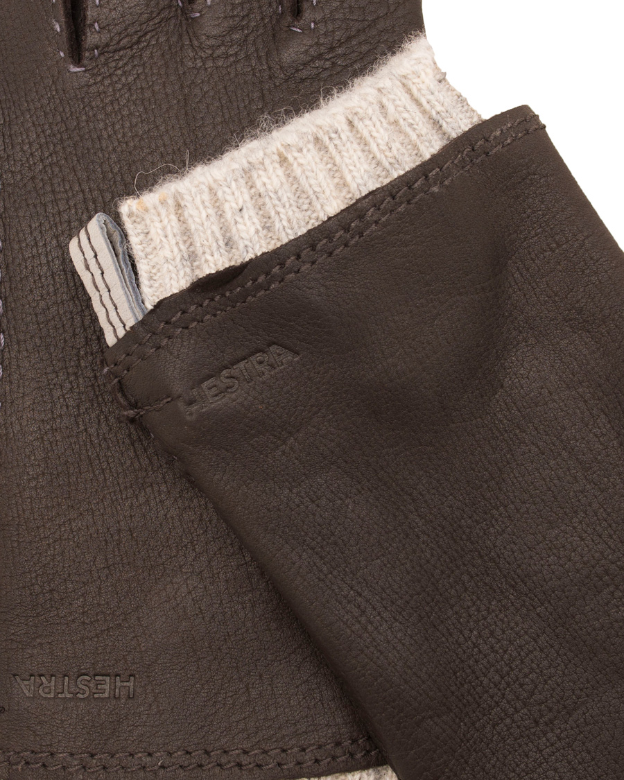 Heren | Hestra Tony Wool Lined Deerskin Glove Dark Brown | Hestra | Tony Wool Lined Deerskin Glove Dark Brown