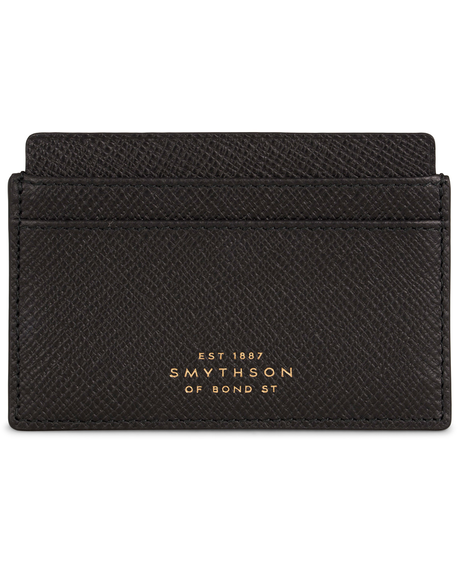 Homme | Smythson Panama Flat Card Holder Black Leather | Smythson | Panama Flat Card Holder Black Leather
