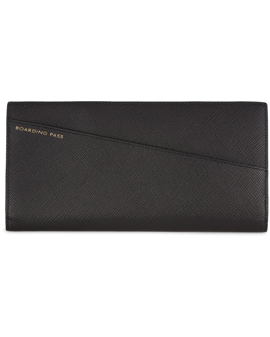 Homme | Smythson Panama Slim Travel Wallet Black Leather | Smythson | Panama Slim Travel Wallet Black Leather