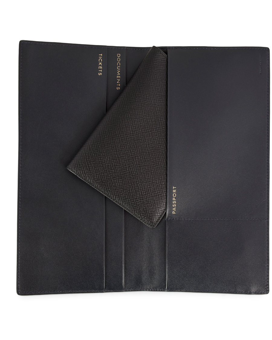Homme | Smythson Panama Slim Travel Wallet Black Leather | Smythson | Panama Slim Travel Wallet Black Leather