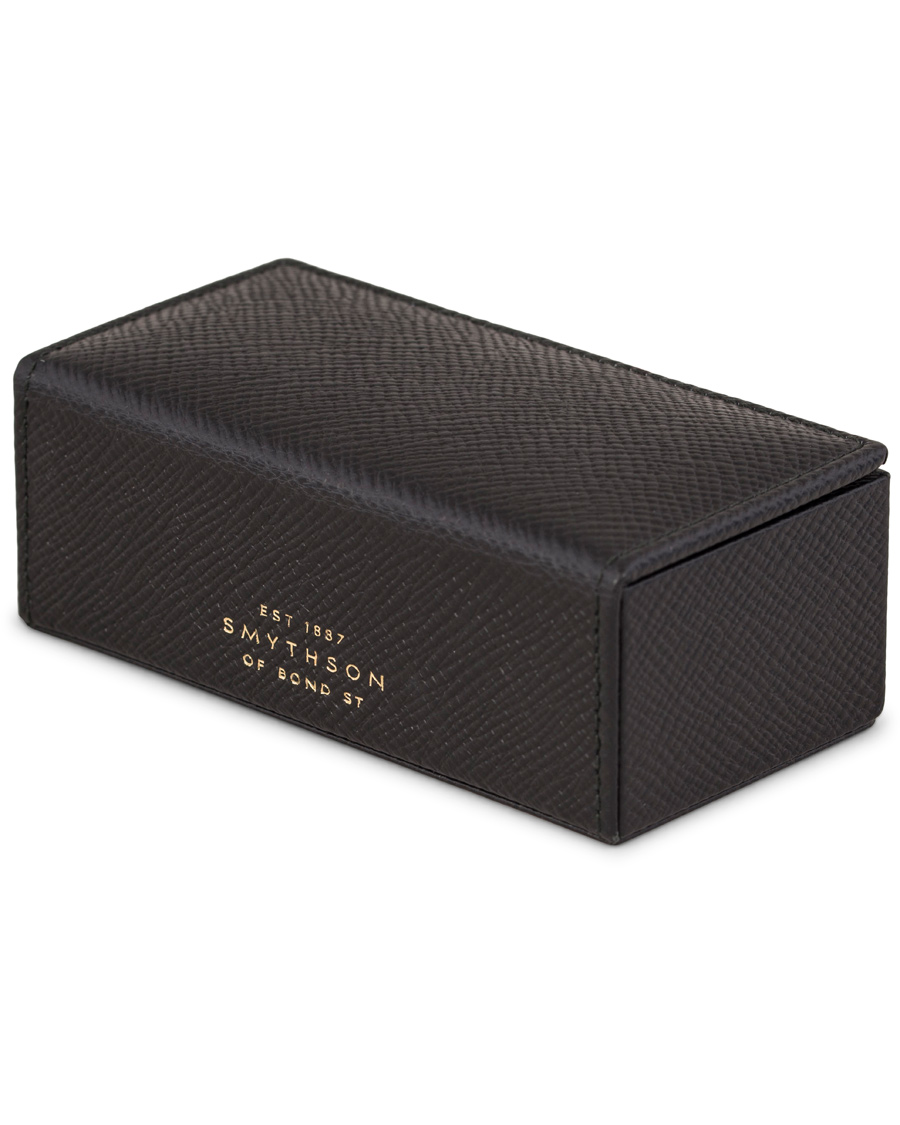 Homme | Smythson Panama Mini Cufflink Box Black Printed Calf | Smythson | Panama Mini Cufflink Box Black Printed Calf