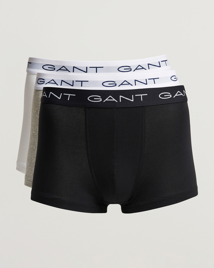 Homme | Sous-Vêtements Et Chaussettes | GANT | 3-Pack Trunk Boxer White/Black/Grey Melange