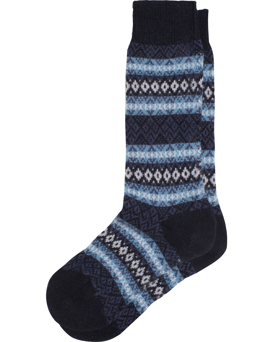 Homme | Sous-Vêtements Et Chaussettes | Pantherella | Fenton Fair Isle Cashmere Sock Navy