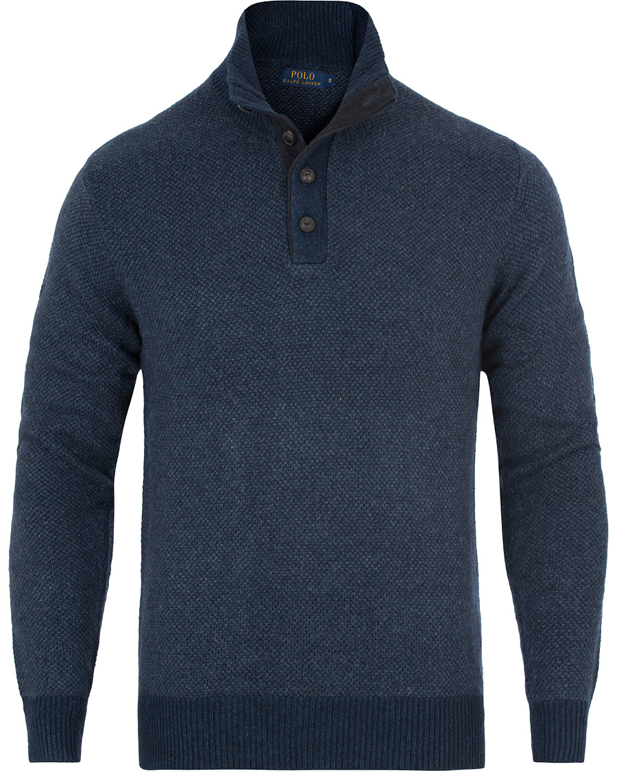 Homme | Pulls Et Tricots | Polo Ralph Lauren | Half Button Birdseye Sweater Navy