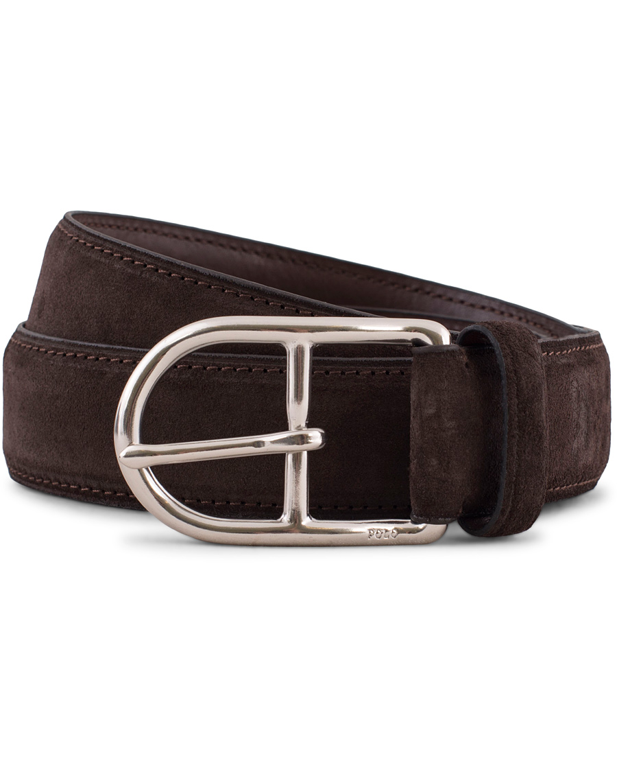Homme | Polo Ralph Lauren Suede 3,5 cm Belt Mahogany Brown | Polo Ralph Lauren | Suede 3,5 cm Belt Mahogany Brown