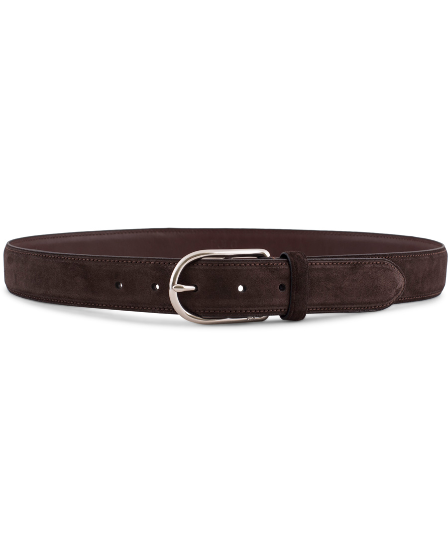 Homme | Polo Ralph Lauren Suede 3,5 cm Belt Mahogany Brown | Polo Ralph Lauren | Suede 3,5 cm Belt Mahogany Brown