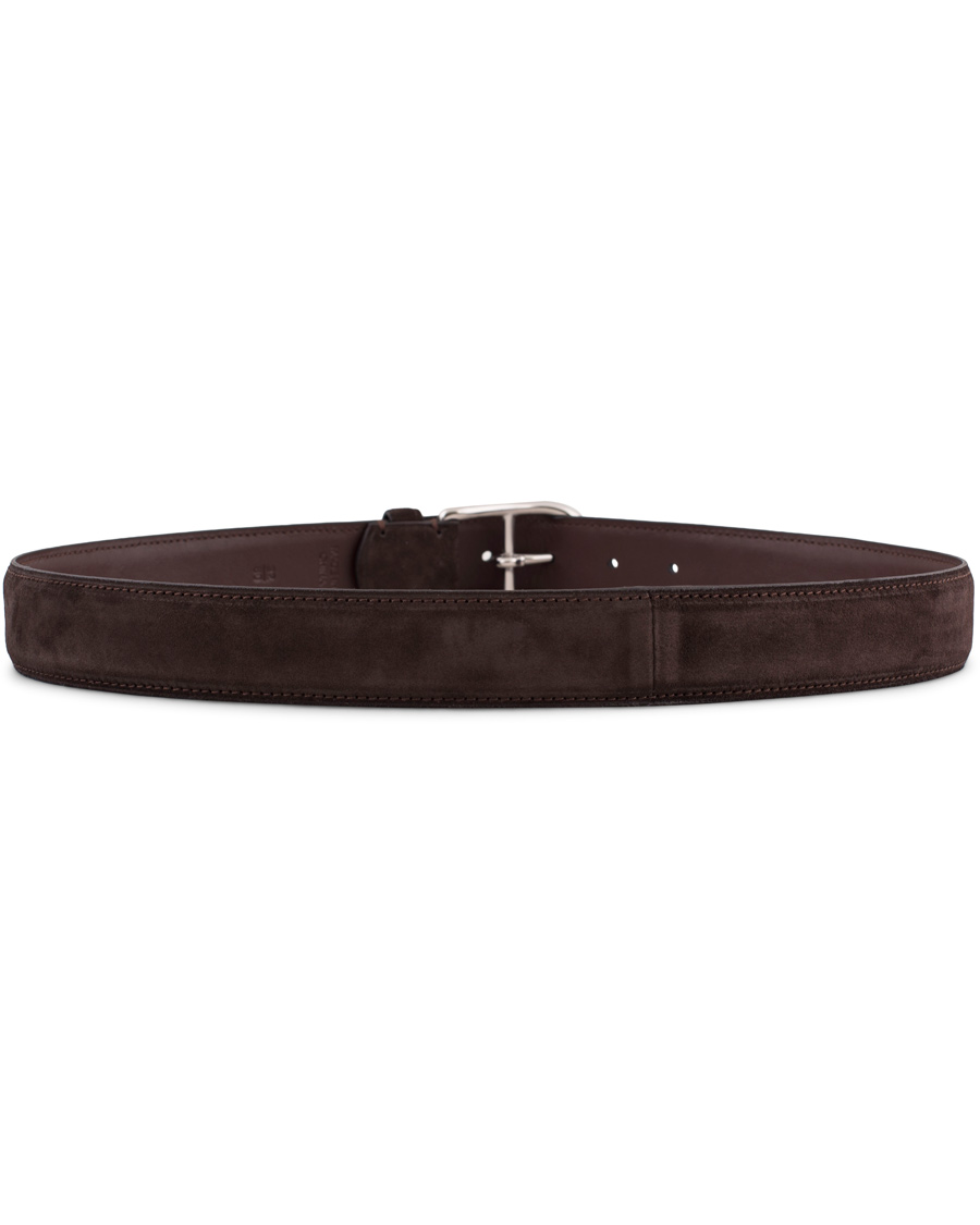 Homme | Polo Ralph Lauren Suede 3,5 cm Belt Mahogany Brown | Polo Ralph Lauren | Suede 3,5 cm Belt Mahogany Brown